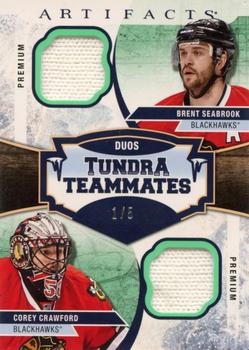 2017-18 Upper Deck Artifacts - Tundra Teammates Duos Green #T2-CHI Brent Seabrook / Corey Crawford Front