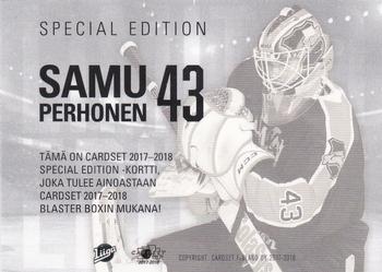 2017-18 Cardset Finland - Limited Edition (Series One) #NNO Samu Perhonen Back