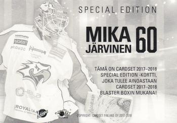 2017-18 Cardset Finland - Limited Edition (Series One) #NNO Mika Järvinen Back