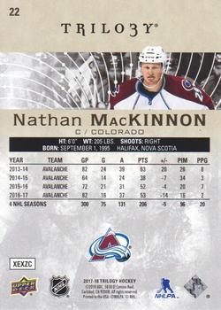 2017-18 Upper Deck Trilogy #22 Nathan MacKinnon Back