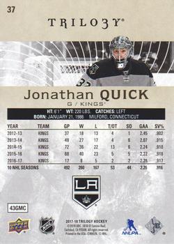 2017-18 Upper Deck Trilogy #37 Jonathan Quick Back