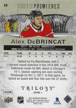 2017-18 Upper Deck Trilogy #68 Alex DeBrincat Back