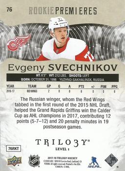 2017-18 Upper Deck Trilogy #76 Evgeny Svechnikov Back