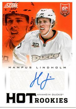 2013-14 Panini Rookie Anthology - 2013-14 Score Update: Hot Rookies Signatures #696 Hampus Lindholm Front