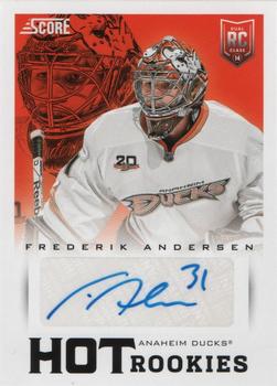 2013-14 Panini Rookie Anthology - 2013-14 Score Update: Hot Rookies Signatures #721 Frederik Andersen Front