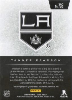 2013-14 Panini Rookie Anthology - 2013-14 Score Update: Hot Rookies Signatures #732 Tanner Pearson Back