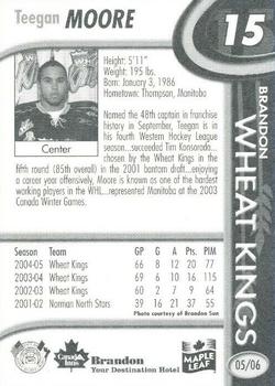2005-06 Systek Brandon Wheat Kings (WHL) #NNO Teegan Moore Back
