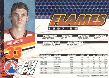 1997-98 Saint John Flames (AHL) #NNO Jamie Allison Back