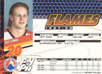 1997-98 Saint John Flames (AHL) #NNO Jeff Cowan Back