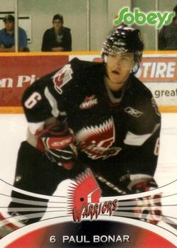 2008-09 Sobeys Moose Jaw Warriors (WHL) #3 Paul Bonar Front
