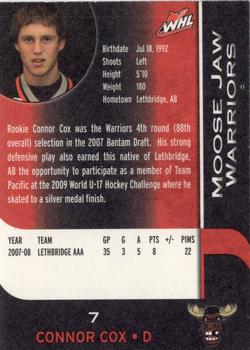 2008-09 Sobeys Moose Jaw Warriors (WHL) #5 Connor Cox Back