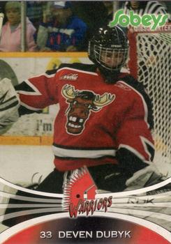 2008-09 Sobeys Moose Jaw Warriors (WHL) #6 Deven Dubyk Front