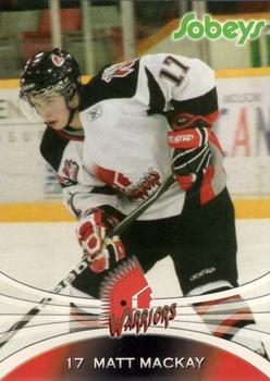 2008-09 Sobeys Moose Jaw Warriors (WHL) #14 Matt Mackay Front