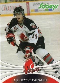 2008-09 Sobeys Moose Jaw Warriors (WHL) #16 Jesse Paradis Front