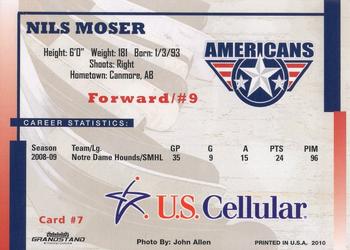 2009-10 Grandstand Tri-City Americans (WHL) #7 Nils Moser Back