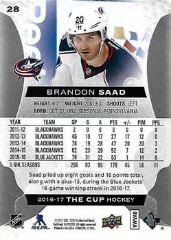 2016-17 Upper Deck The Cup #28 Brandon Saad Back
