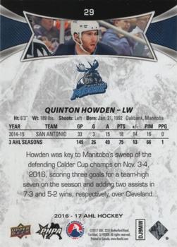 2016-17 Upper Deck AHL - Green #29 Quinton Howden Back