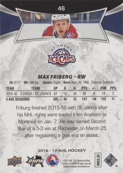 2016-17 Upper Deck AHL - Green #46 Max Friberg Back