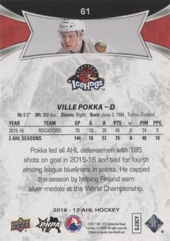 2016-17 Upper Deck AHL - Green #61 Ville Pokka Back