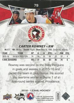 2016-17 Upper Deck AHL - Green #79 Carter Rowney Back