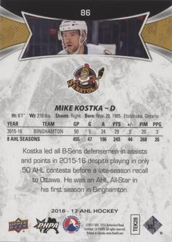2016-17 Upper Deck AHL - Green #86 Mike Kostka Back