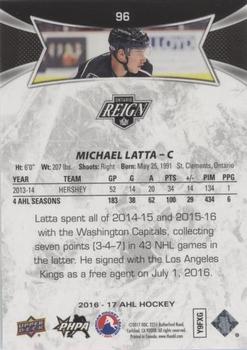 2016-17 Upper Deck AHL - Green #96 Michael Latta Back