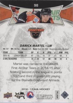 2016-17 Upper Deck AHL - Green #98 Danick Martel Back