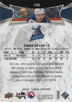 2016-17 Upper Deck AHL - Green #106 Chase De Leo Back