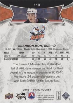 2016-17 Upper Deck AHL - Green #110 Brandon Montour Back