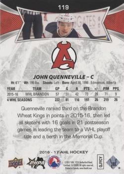 2016-17 Upper Deck AHL - Green #119 John Quenneville Back