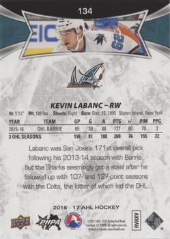 2016-17 Upper Deck AHL - Green #134 Kevin Labanc Back