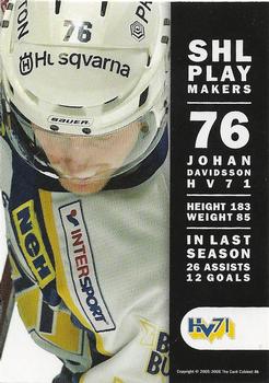 2005-06 SHL Elitset - Play Makers #7 Johan Davidsson Back