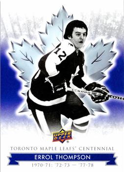 2017 Upper Deck Toronto Maple Leafs Centennial #6 Errol Thompson Front