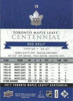 2017 Upper Deck Toronto Maple Leafs Centennial #19 Red Kelly Back