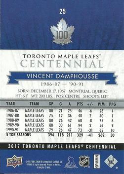2017 Upper Deck Toronto Maple Leafs Centennial #25 Vincent Damphousse Back