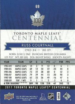 2017 Upper Deck Toronto Maple Leafs Centennial #69 Russ Courtnall Back