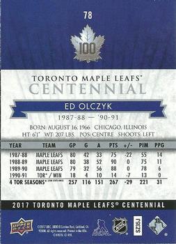 2017 Upper Deck Toronto Maple Leafs Centennial #78 Ed Olczyk Back