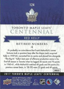 2017 Upper Deck Toronto Maple Leafs Centennial #124 Red Kelly Back