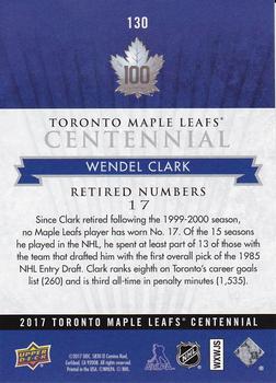 2017 Upper Deck Toronto Maple Leafs Centennial #130 Wendel Clark Back
