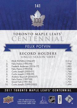 2017 Upper Deck Toronto Maple Leafs Centennial #141 Felix Potvin Back