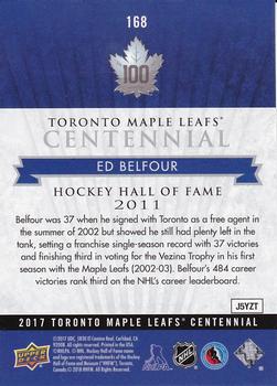2017 Upper Deck Toronto Maple Leafs Centennial #168 Ed Belfour Back