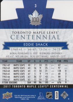2017 Upper Deck Toronto Maple Leafs Centennial - Blue Die Cut #3 Eddie Shack Back