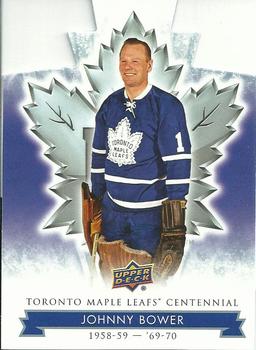 2017 Upper Deck Toronto Maple Leafs Centennial - Blue Die Cut #4 Johnny Bower Front