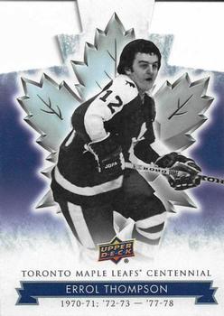 2017 Upper Deck Toronto Maple Leafs Centennial - Blue Die Cut #6 Errol Thompson Front