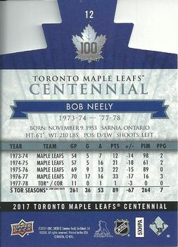 2017 Upper Deck Toronto Maple Leafs Centennial - Blue Die Cut #12 Bob Neely Back