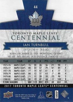 2017 Upper Deck Toronto Maple Leafs Centennial - Blue Die Cut #44 Ian Turnbull Back
