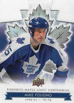 2017 Upper Deck Toronto Maple Leafs Centennial - Blue Die Cut #46 Mike Foligno Front