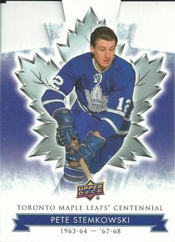 2017 Upper Deck Toronto Maple Leafs Centennial - Blue Die Cut #66 Pete Stemkowski Front