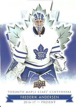 2017 Upper Deck Toronto Maple Leafs Centennial - Blue Die Cut #80 Frederik Andersen Front