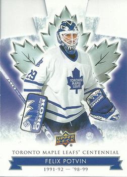 2017 Upper Deck Toronto Maple Leafs Centennial - Blue Die Cut #82 Felix Potvin Front